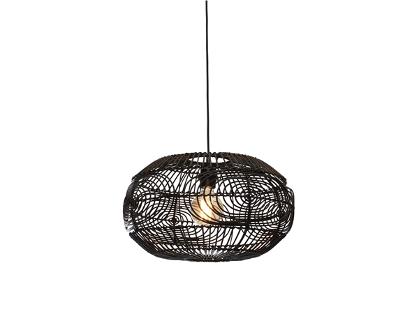 Een Hanglamp Madeira rotan kap dia.48xh.30cm zwart koop je bij Meubels and More