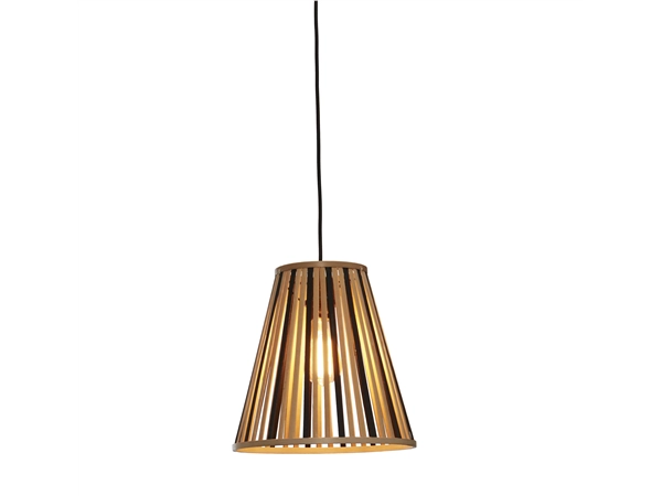 Een Hanglamp Merapi bamboe tapered 30xh.30cm zwart naturel S koop je bij Meubels and More