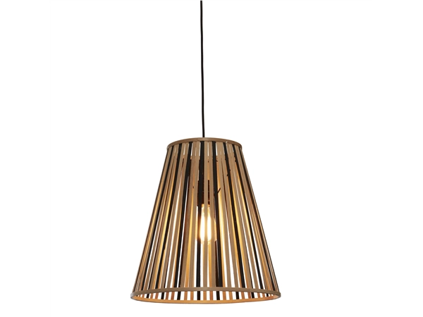 Een Hanglamp Merapi bamboe tapered 40xh.42cm zwart naturel L koop je bij Meubels and More