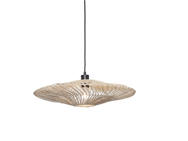 Een Hanglamp Zanzibar L rotan plat dia.55xh.14cm wit koop je bij Meubels and More