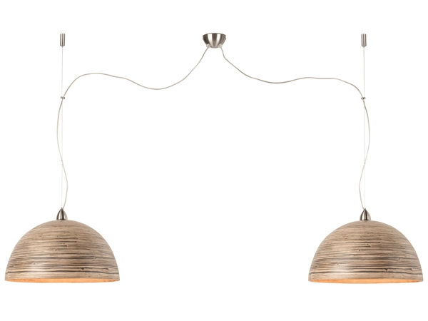 Een Hanglamp bamboe Halong dia.53xh.35cm 2-kaps hangsysteem donker naturel koop je bij Meubels and More