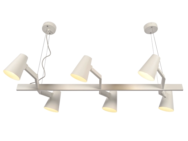 Een Hanglamp ijzer Biarritz 6-arm l.120xb.65cm verstelbaar wit koop je bij Meubels and More