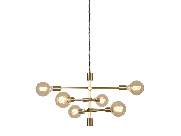 Een Hanglamp ijzer Nashville 3-arm 60x52xh.48cm goud koop je bij Meubels and More