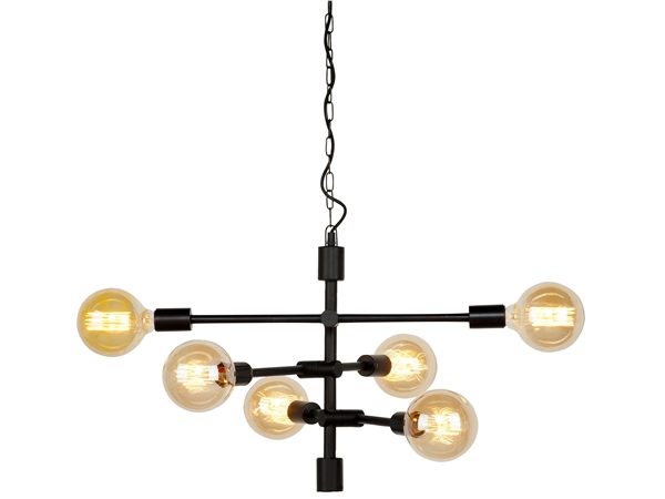 Een Hanglamp ijzer Nashville 3-arm 60x52xh.48cm zwart koop je bij Meubels and More