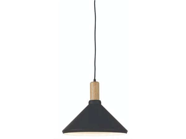 Een Hanglamp ijzer hout Melbourne dia.35xh.30cm zwart naturel M koop je bij Meubels and More