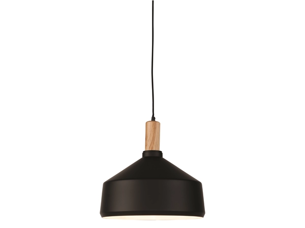 Een Hanglamp ijzer hout Melbourne dia.35xh.34cm zwart naturel L koop je bij Meubels and More