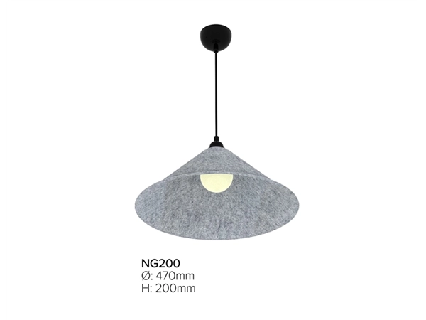 Een Hanglamp Conic PET-Felt 45 cm hoogte 20cm mandarin koop je bij Meubels and More