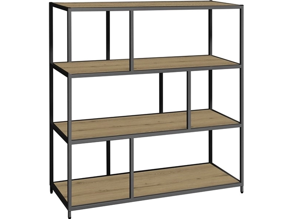 Een Flexwall frame 3 OH 124x119x43cm met 6-vaks en 4 legborden eiken YT-09A koop je bij Meubels and More