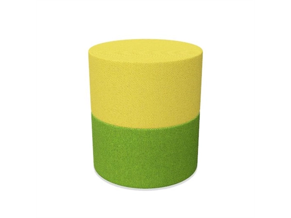 Een Poef Roller bicolor stof geel/groen koop je bij Meubels and More