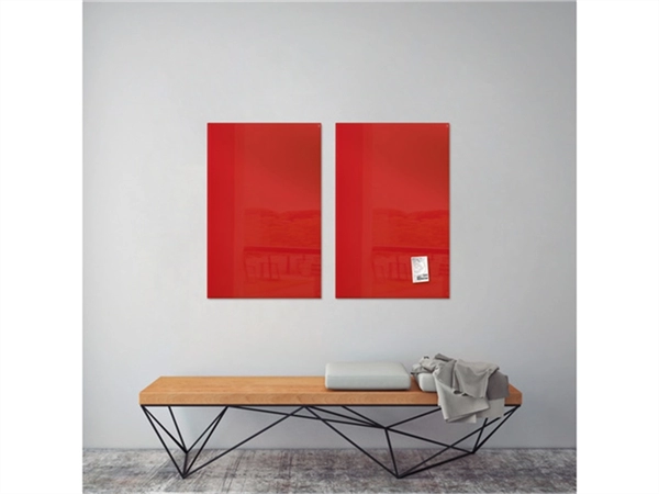 Glas-magneetbord Artverum 1000x650x15mm rood