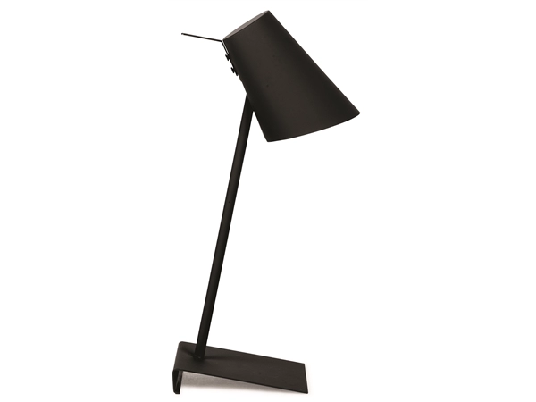 Een Tafellamp ijzer rubber finish Cardiff h.54cm shade h.20x15cm zwart koop je bij Meubels and More