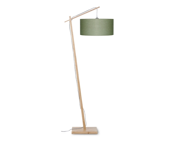 Een Vloerlamp Andes bamboe h.176cm kap 47x23cm eco linnen groen forest koop je bij Meubels and More