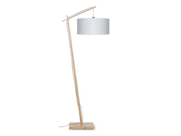 Een Vloerlamp Andes bamboe h.176cm kap 47x23cm eco linnen lichtgrijs koop je bij Meubels and More