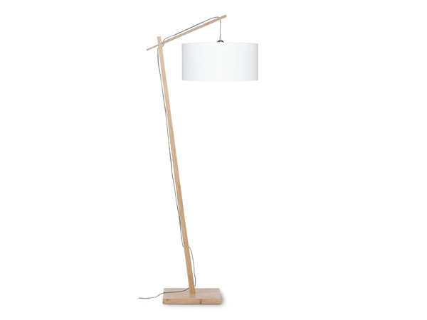 Een Vloerlamp Andes bamboe h.176cm kap 47x23cm eco linnen wit koop je bij Meubels and More