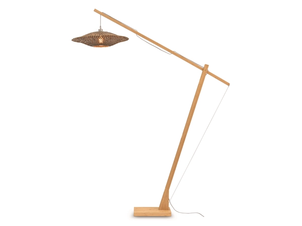 Een Vloerlamp Bali bamboe nat h.207cm kap 60x15cm zw. nat L koop je bij Meubels and More