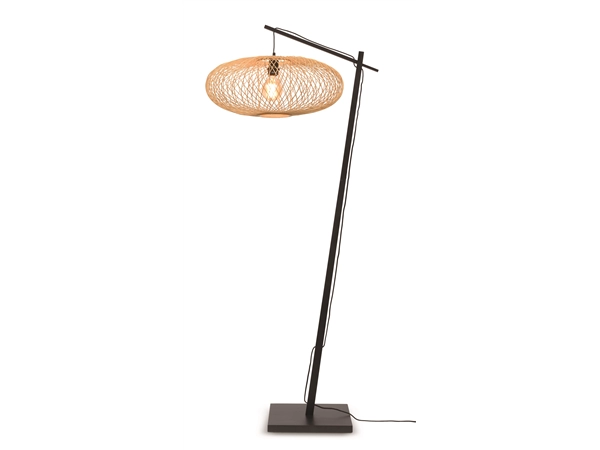 Een Vloerlamp Cango bamboe zw h.176cm kap 60x25cm naturel koop je bij Meubels and More