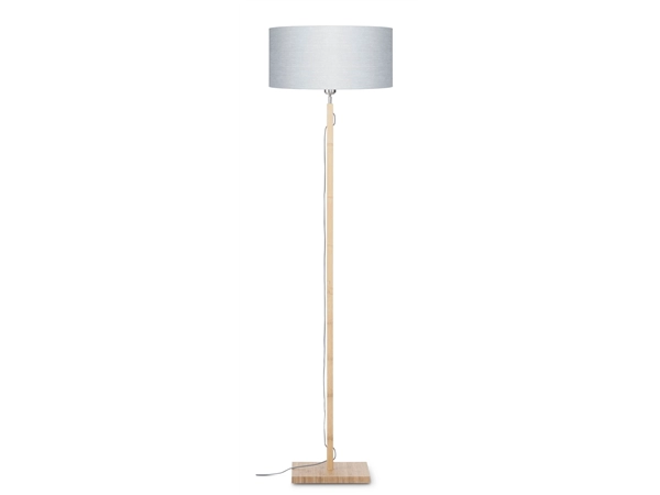 Een Vloerlamp Fuji bamboe h.167cm kap 47x23cm eco linnen lichtgrijs koop je bij Meubels and More