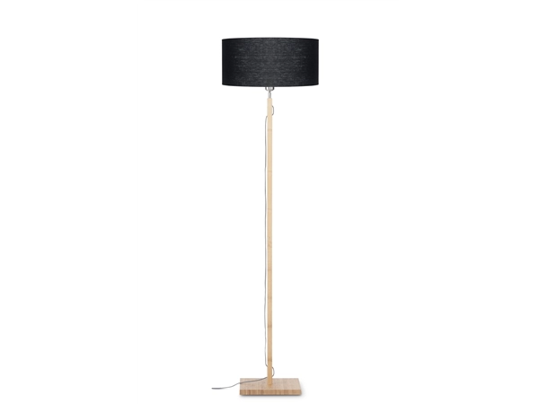 Een Vloerlamp Fuji bamboe h.167cm kap 47x23cm eco linnen zwart koop je bij Meubels and More