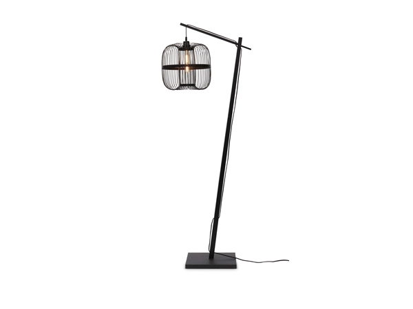 Een Vloerlamp Hokkaido L bamboe zw h.176cm kap h.38x25cm zwart koop je bij Meubels and More