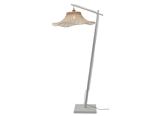 Een Vloerlamp Ibiza L bamboe wavy wit h.176cm kap 65x20cm nat. koop je bij Meubels and More