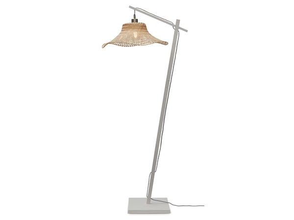 Een Vloerlamp Ibiza S bamboe wavy wit h.150cm kap 50x15cm nat. koop je bij Meubels and More