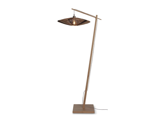 Een Vloerlamp Iguazu L bamboe nat h.176cm kap 55x14cm jute zw nat. koop je bij Meubels and More