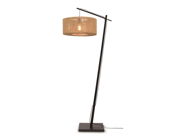 Een Vloerlamp Iguazu bamboe zwart jute h.176cm kap 50x22cm naturel S koop je bij Meubels and More