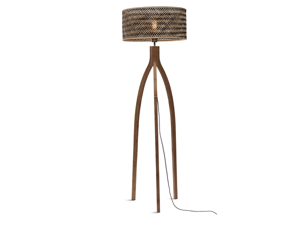 Een Vloerlamp Java 3-poot bamboe nat h.150cm kap dia.50xh.22cm zw nat. koop je bij Meubels and More