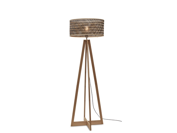 Een Vloerlamp Java 4-poot bamboe nat h.145cm kap dia.50xh.22cm zw nat. koop je bij Meubels and More