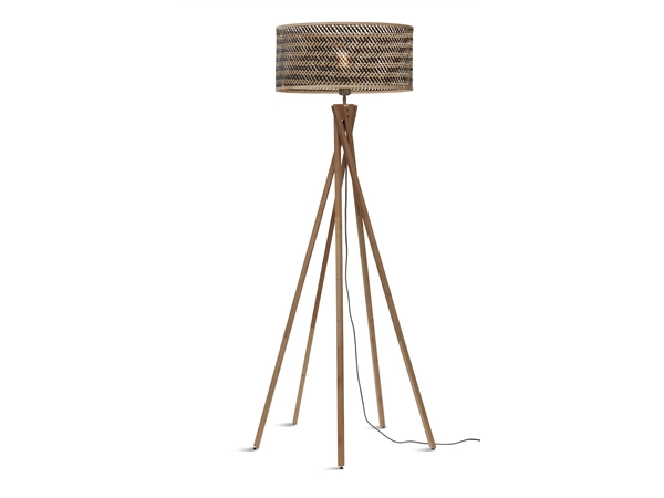 Een Vloerlamp Java 5-poot bamboe nat h.146cm kap dia.50xh.22cm zw nat. koop je bij Meubels and More