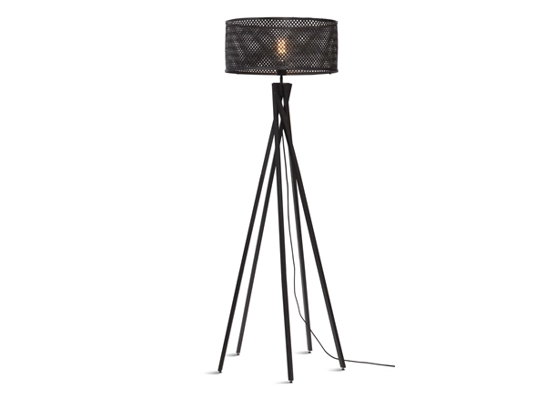 Een Vloerlamp Java 5-poot bamboe zw h.146cm kap dia.50xh.22cm zw. koop je bij Meubels and More