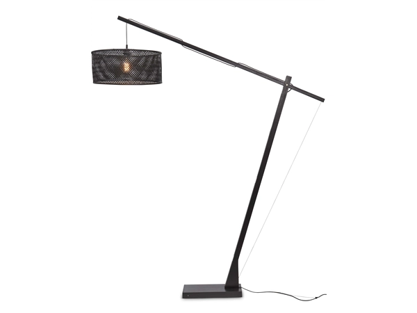 Een Vloerlamp Java XL bamboe zw h.207cm kap dia. 50xh.22cm zw. koop je bij Meubels and More