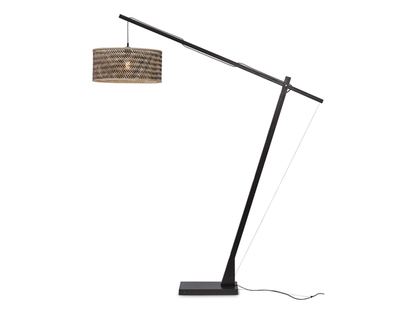 Een Vloerlamp Java XL bamboe zw h.207cm kap dia. 50xh.22cm zw. nat. koop je bij Meubels and More