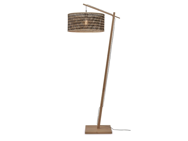 Een Vloerlamp Java bamboe nat h.176cm kap dia.50xh.22cm zw nat. koop je bij Meubels and More