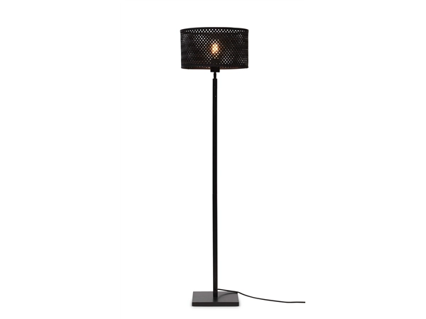 Een Vloerlamp Java recht bamboe zw h.128cm kap dia.32xh.18cm zw. koop je bij Meubels and More