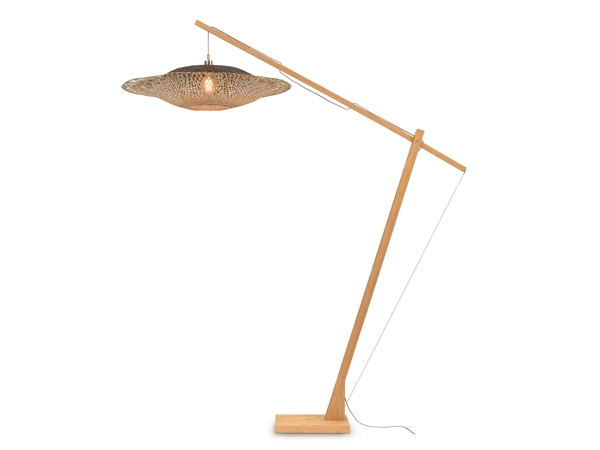 Een Vloerlamp Kalimantan bamboe h.207cm kap horiz.87x20cm zw nat. koop je bij Meubels and More