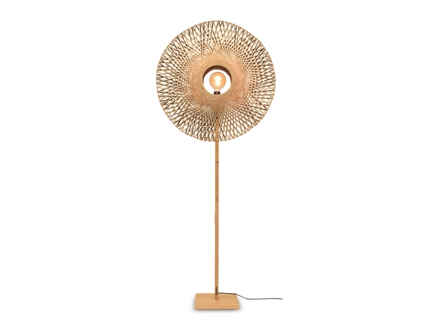 Een Vloerlamp Kalimantan bamboe naturel h.195cm kap vertic 87x20cm z n L koop je bij Meubels and More