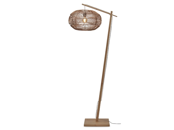 Een Vloerlamp Madeira bamboe nat h.176cm kap rotan dia.48xh.30cm nat. koop je bij Meubels and More