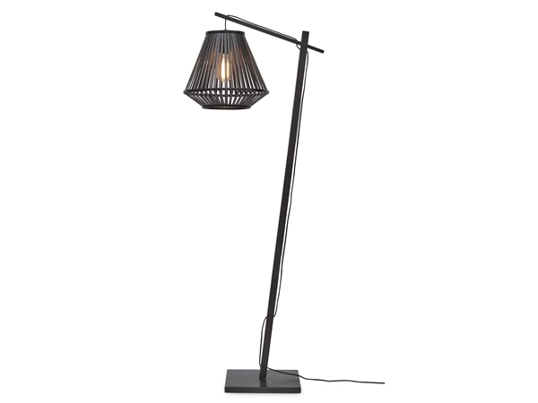 Een Vloerlamp Merapi S bamboe zw h.150cm kap diamond 30x30cm zw. koop je bij Meubels and More