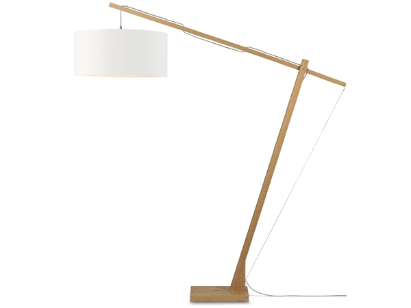 Een Vloerlamp Montblanc bamboe h.207 kap 60x30cm eco linnen wit koop je bij Meubels and More