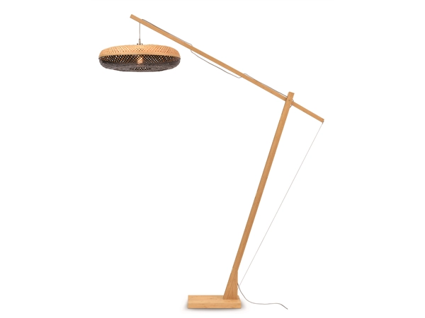 Een Vloerlamp Palawan bamboe h.207cm kap 60x15cm nat zw. koop je bij Meubels and More