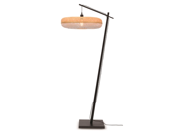 Een Vloerlamp Palawan bamboe zw.h.176cm kap 60x15cm nat wit koop je bij Meubels and More