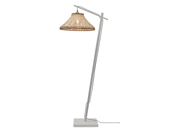 Een Vloerlamp Tahiti bamboe wit h.150cm kap dia.45xh.20cm nat. koop je bij Meubels and More