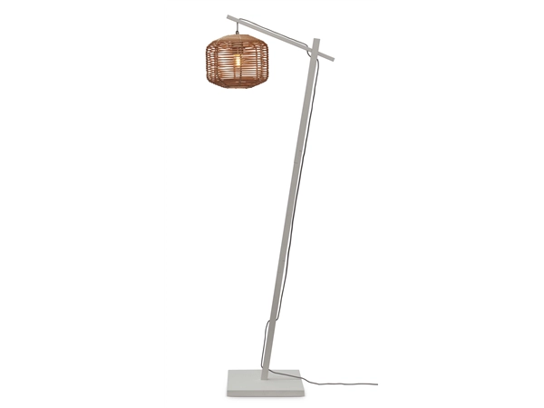 Een Vloerlamp Tanami S bamboe wit h.150cm kap dia.25xh.20cm rotan nat. koop je bij Meubels and More