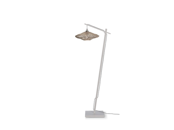 Een Vloerlamp Zanzibar S bamboe wit 150cm kap dia.40xh.12cm wit koop je bij Meubels and More