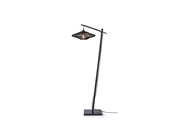 Een Vloerlamp Zanzibar S bamboe zw.150cm kap dia.40xh.12cm zw. koop je bij Meubels and More