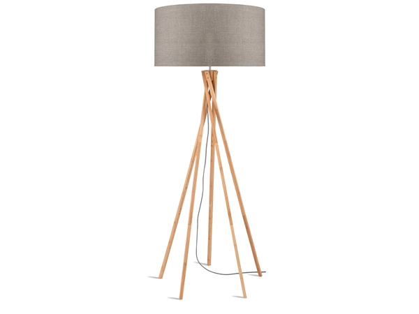 Een Vloerlamp bamboe 5-poot Kilimanjaro h.160cm kap 60x30cm eco linnen donker koop je bij Meubels and More