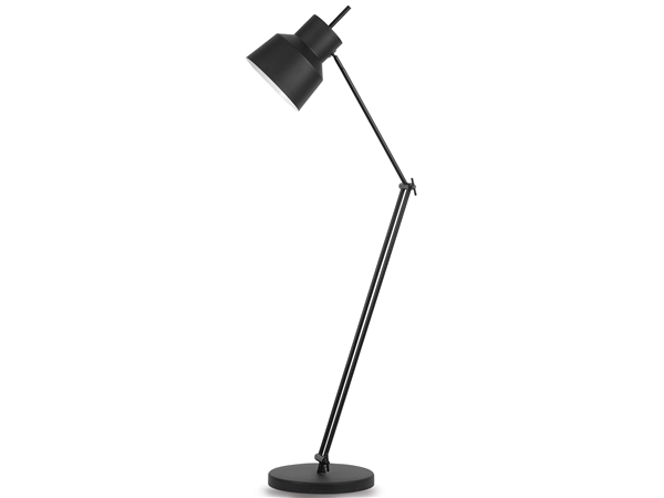 Een Vloerlamp ijzer Belfast h.165cm kap h.27x25cm mat zwart koop je bij Meubels and More