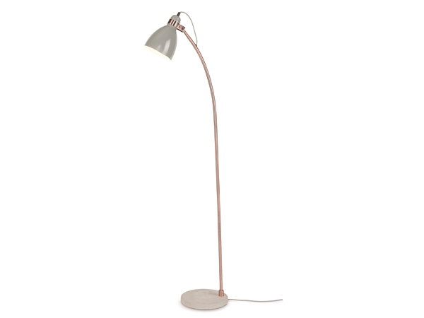 Een Vloerlamp ijzer cement voet Denver b.37xh.145cm kap rond dia.15xh.21cm lichtgrijs koop je bij Meubels and More