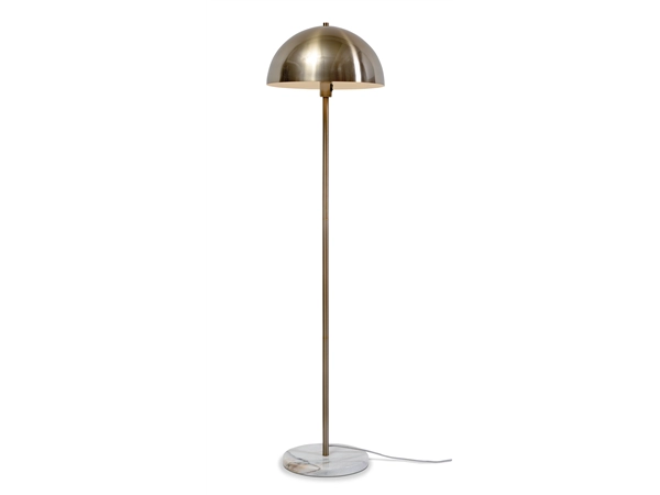 Een Vloerlamp ijzer marmer Toulouse h.150cm kap rond dia.40x20cm goud koop je bij Meubels and More